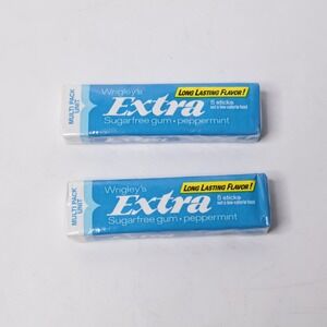 Vintage 80s Wrigley's Extra Peppermint Sugarfree Gum 2 Packs Movie Prop VTG NOS